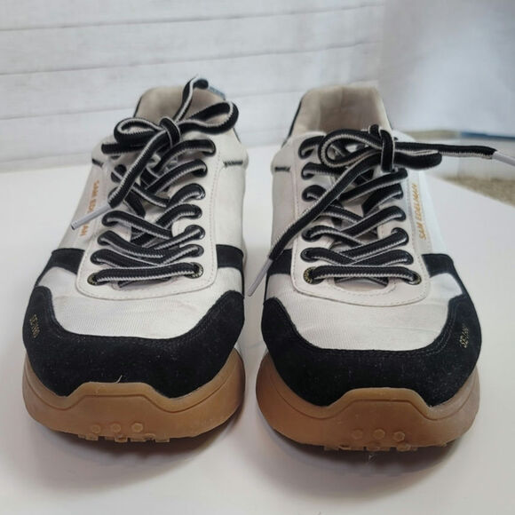 SAM EDELMAN LAYLA SNEAKER IN BLACK/WHITE SUEDE, SZ 10 - Picture 6 of 16